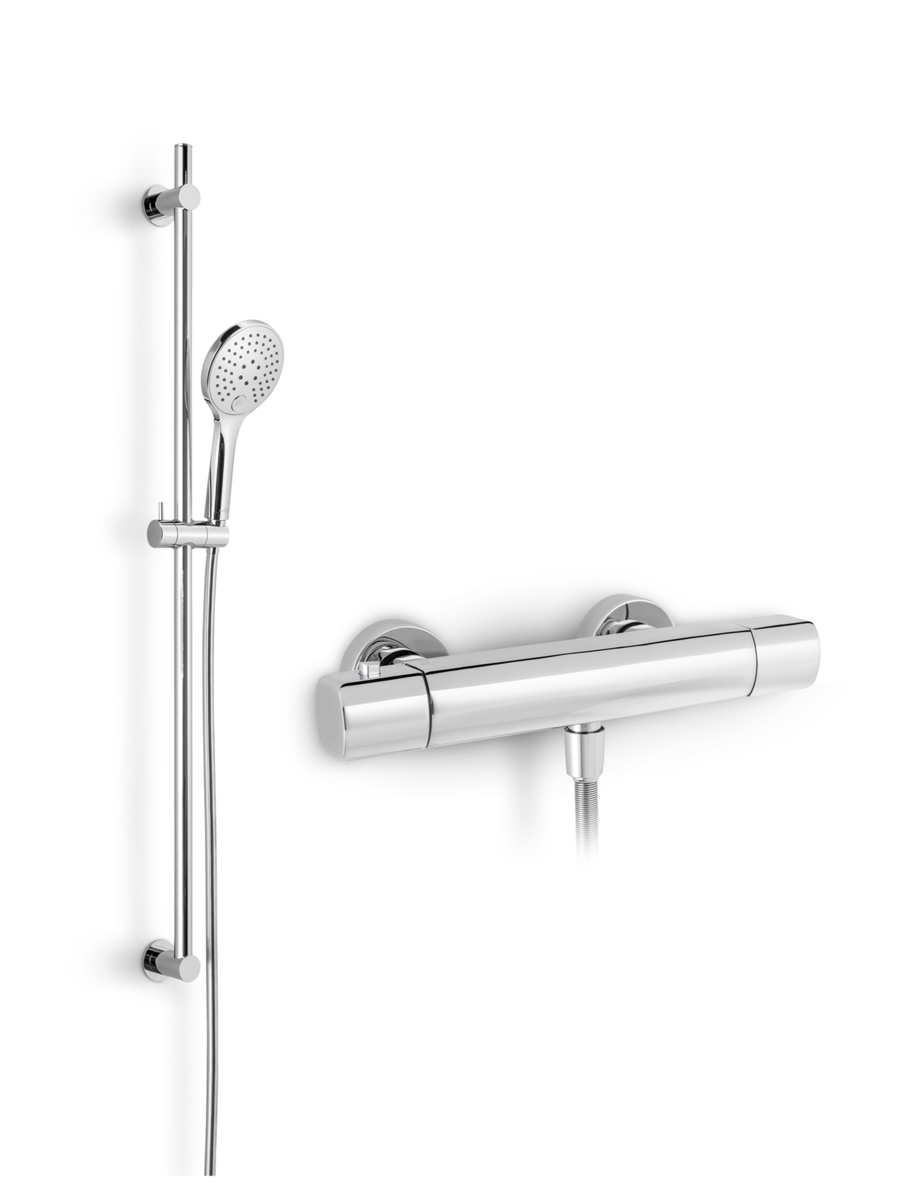 Blaufoss Boris set de douche de pluie robinet thermostatique chrome brillant