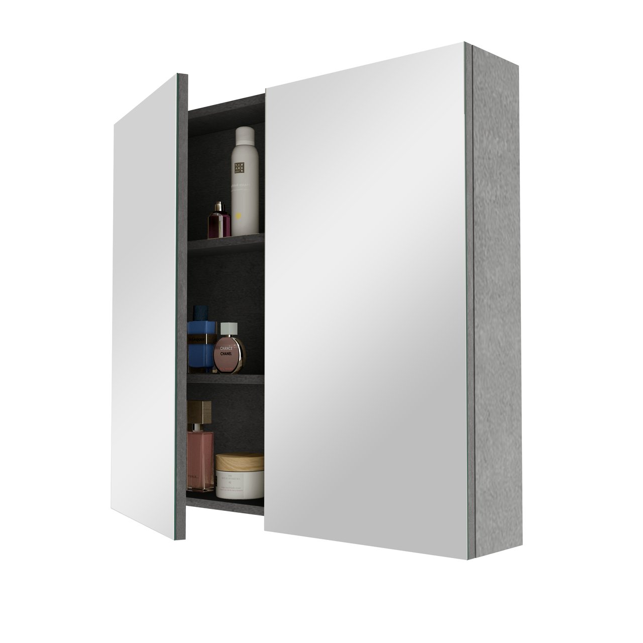 Linie Montro armoire de toilette 80 x 75 cm béton gris foncé