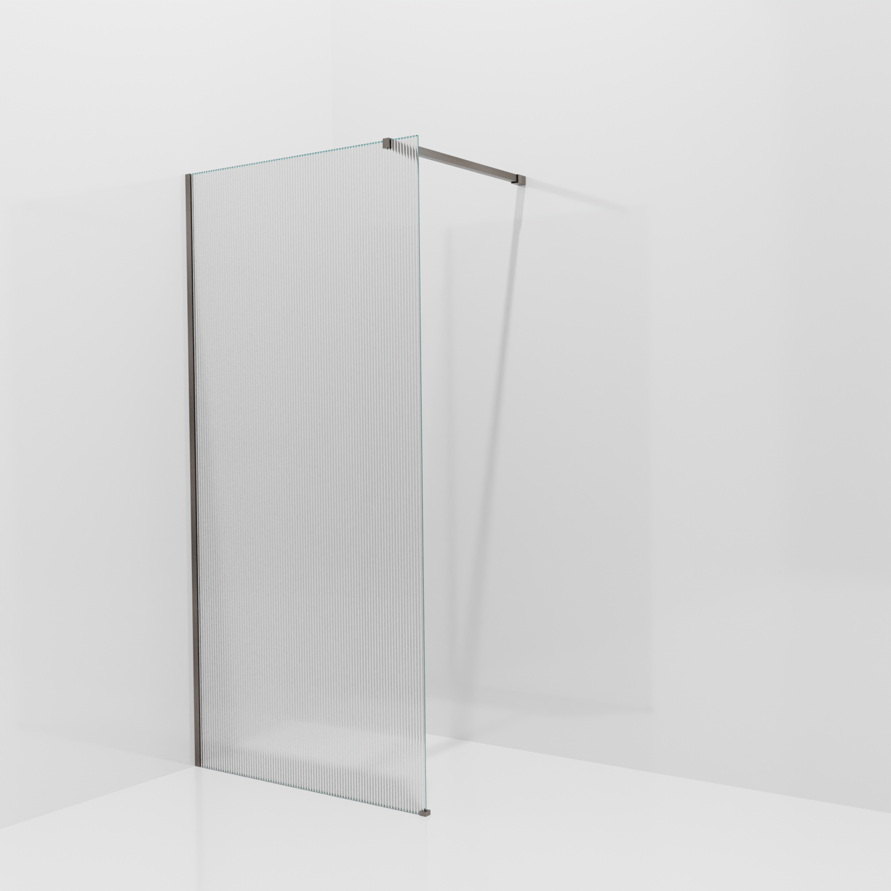 Balmani Modular Walk-In Dusche: 100 x 200 cm, Ribs, inklusive Coating, Profil Brushed GunMetal
