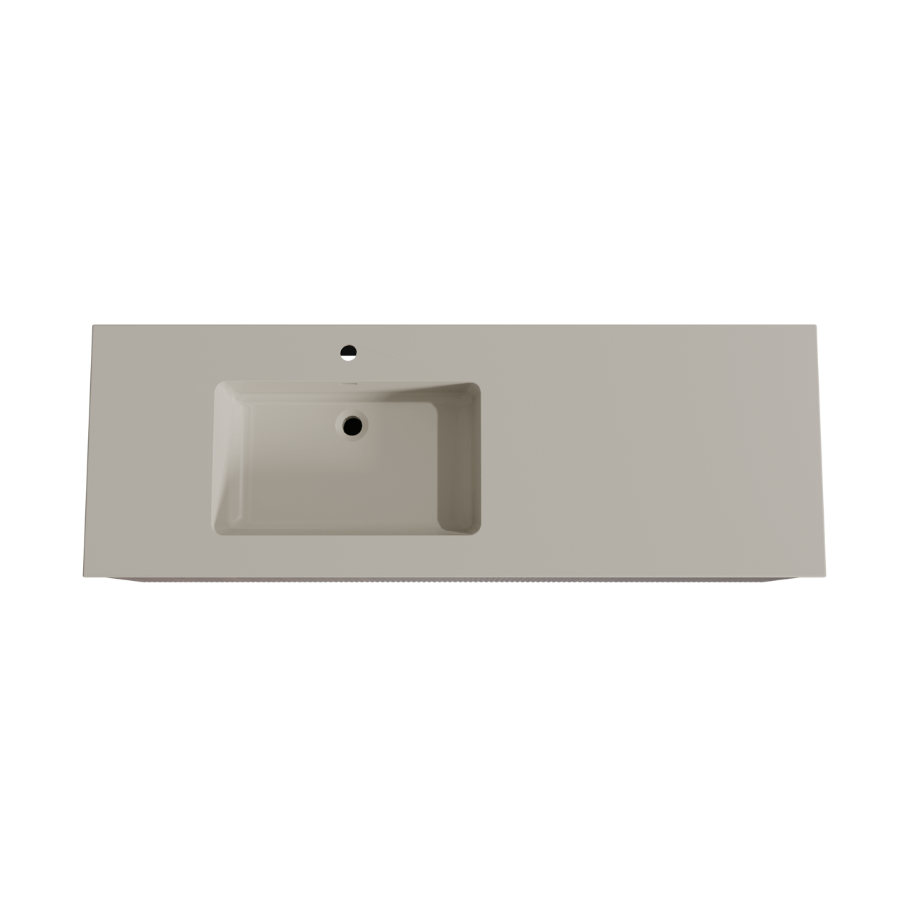 Storke Ribs zwevend badmeubel 150 x 52 cm notenhout met Diva asymmetrisch linkse wastafel in top solid zijdegrijs, Verticale symmetrische rechte ribbel