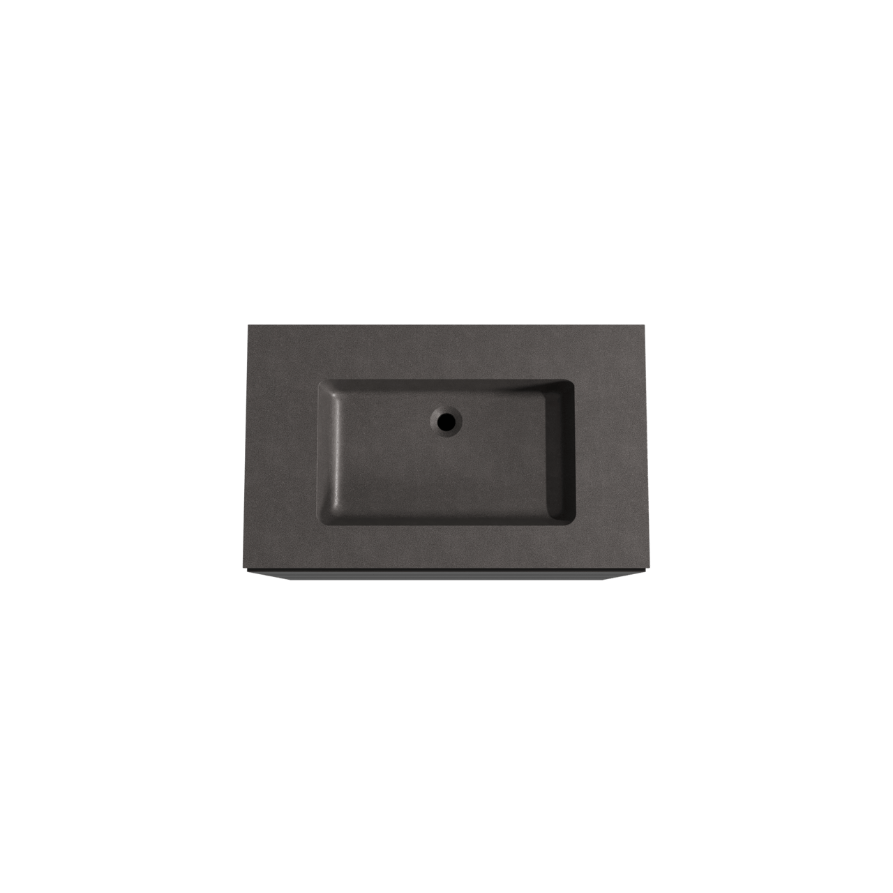 Storke Edge freistehendes Möbelstück Set: 85 x 52 cm, Schwarz matt, mit Scuro Einzelwaschtisch, Quarz Schwarz matt