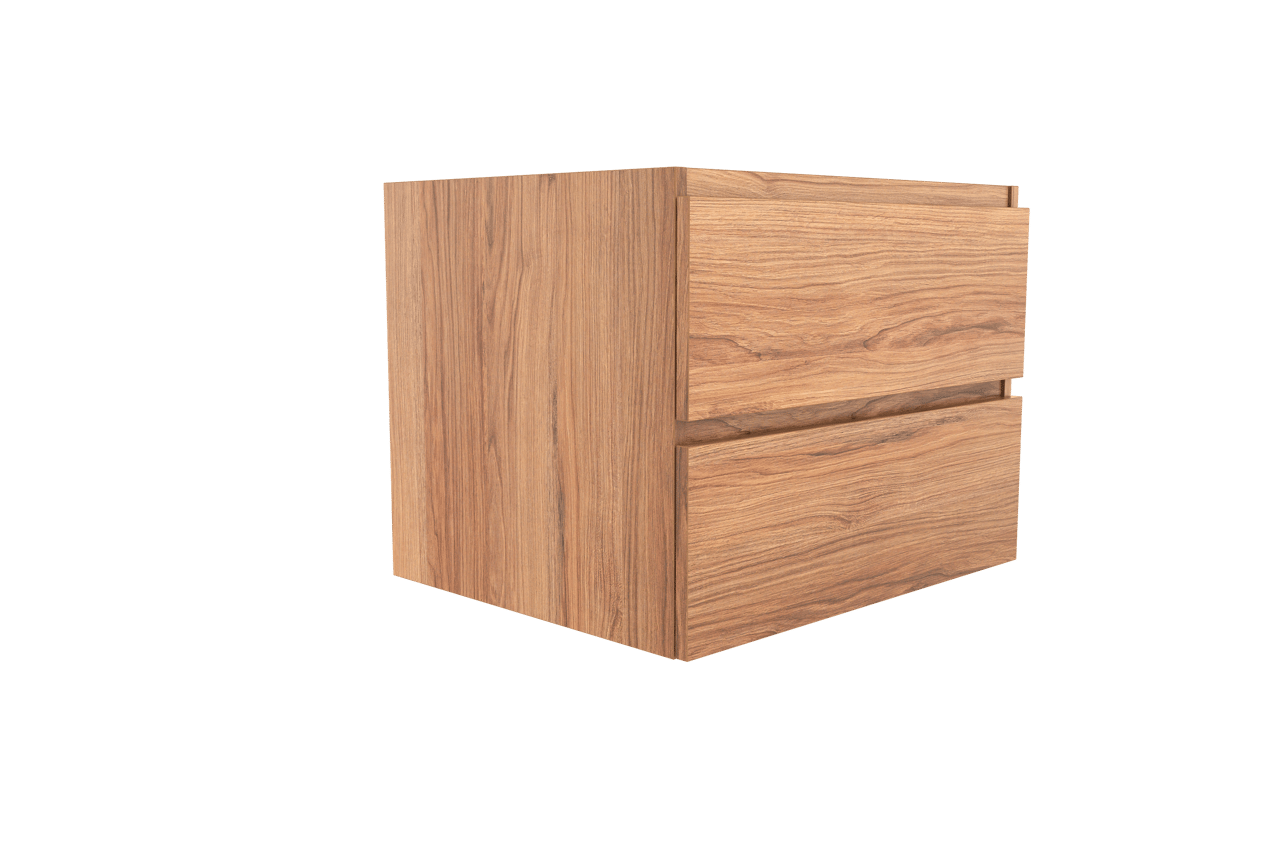 Balmani Lucida zwevende wastafelonderkast 67,5 x 55 cm teak 2 lades