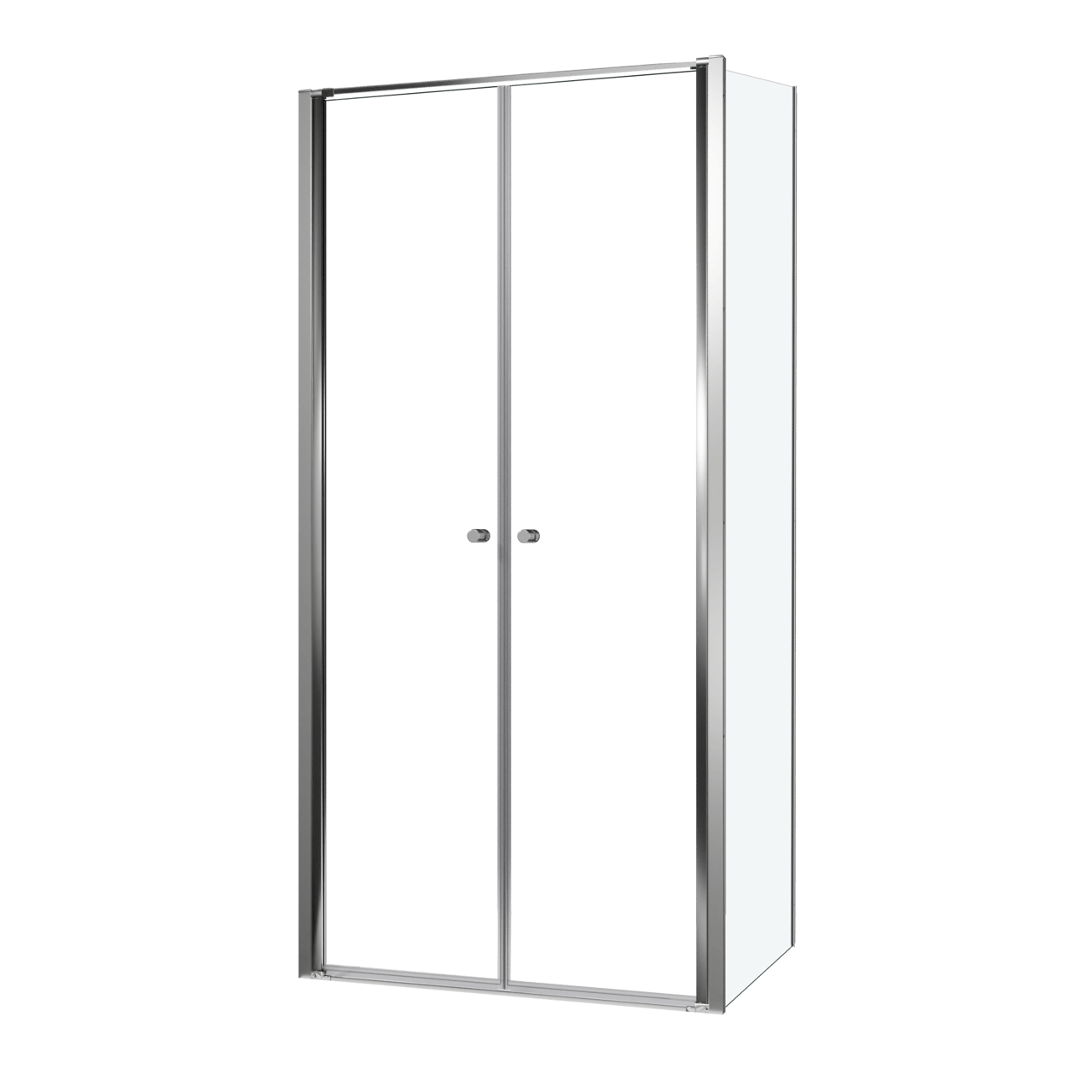 Luca Varess Kuresa douchehoek met pendeldeur met vaste zijwand 100 x 90 x 200 cm helder glas en glanzend chroom profielen