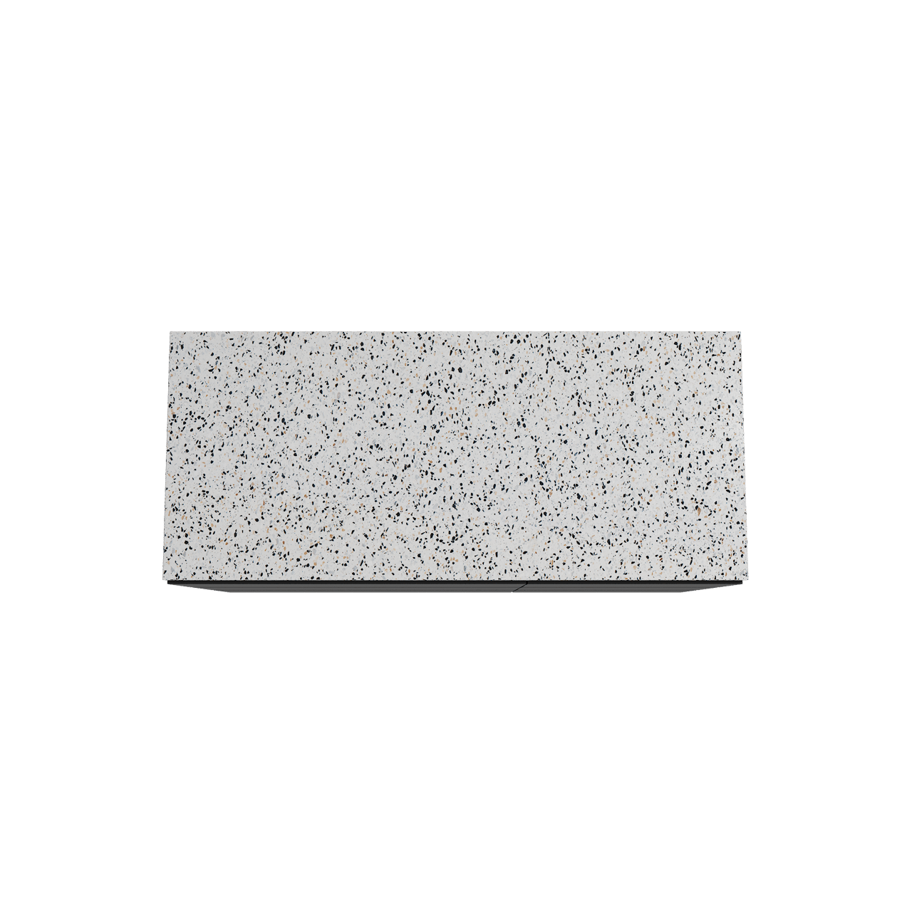 Storke Edge freistehendes Möbelstück Set: 120 x 52 cm, Schwarz matt, mit Tavola Einzel- oder Doppel Waschtischplatte, Terrazzo in Weiß/Schwarz matt