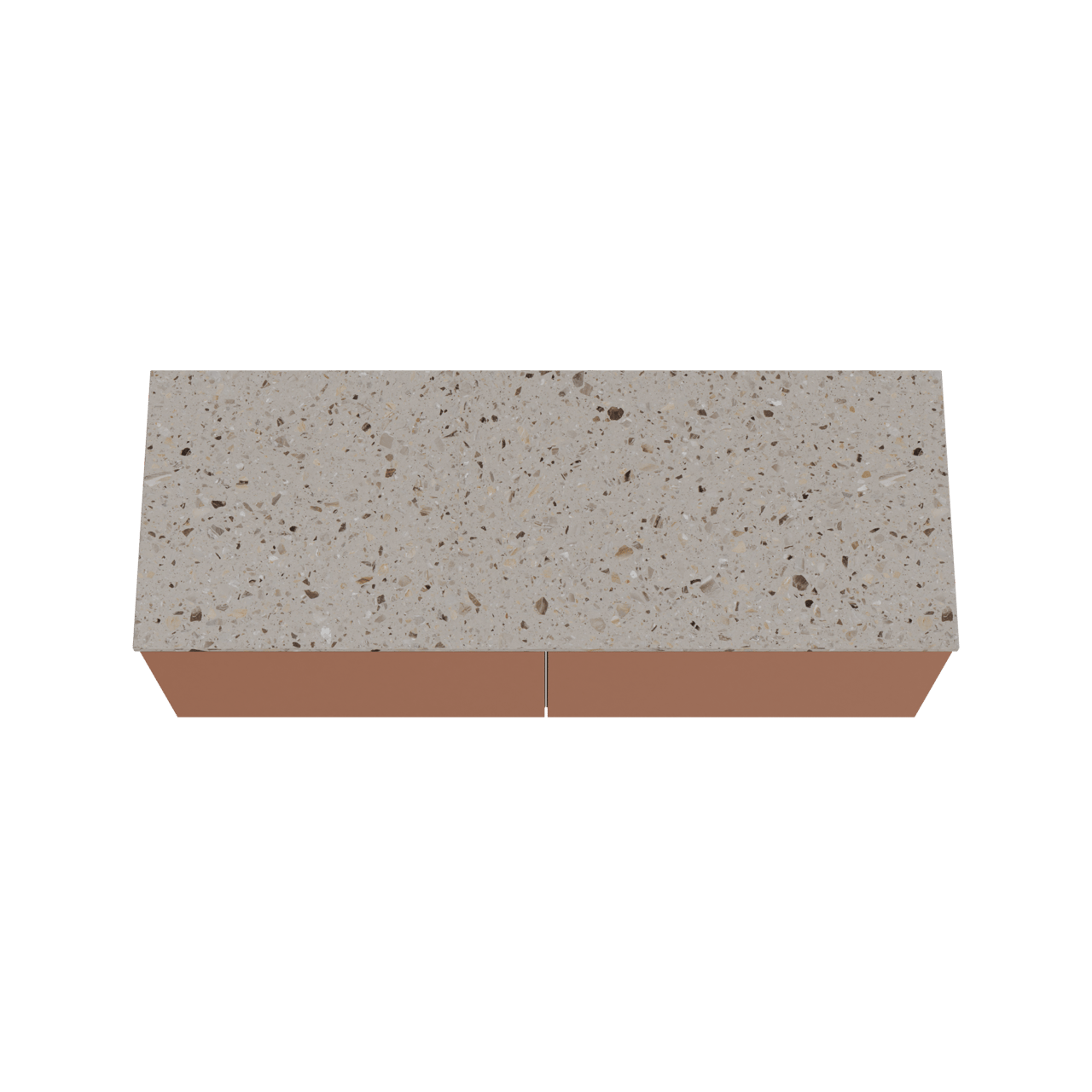 Balmani Sfera by Lucida zwevend badkamermeubel 150 x 55 cm cotto met Stretto enkel of dubbel tablet in terrazzo greige terrazzo