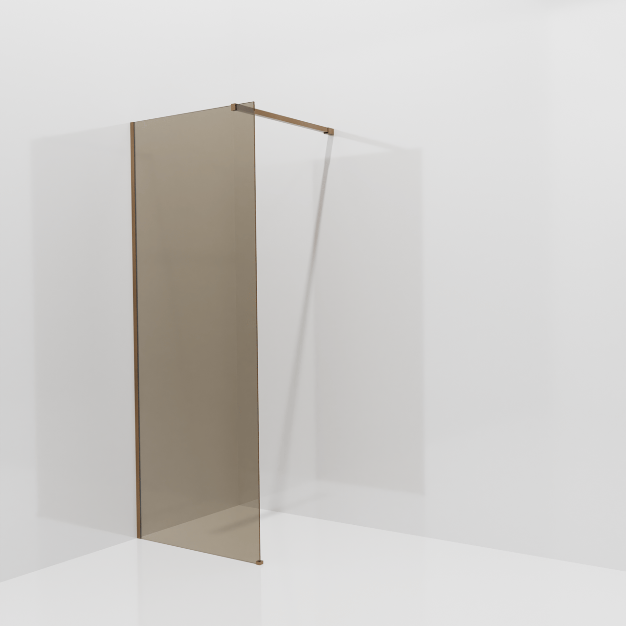 Balmani Modular Walk-In Dusche: 80 x 200 cm, Bronze Glas, Profil Brushed Rosegold
