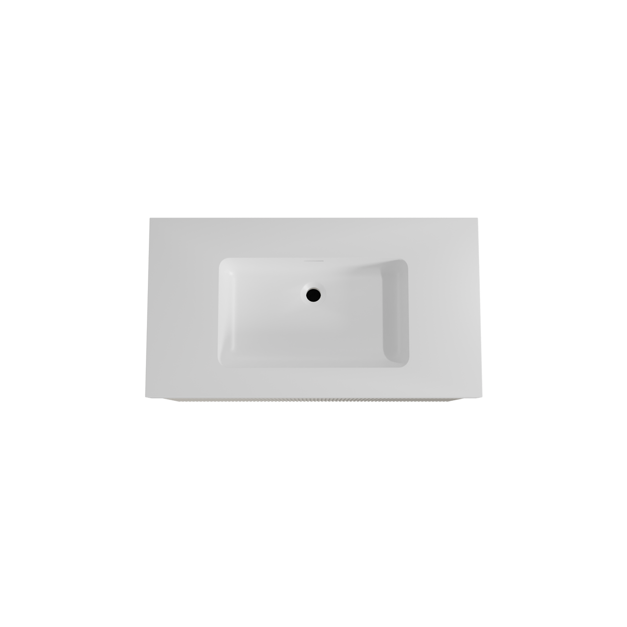 Storke Ribs zwevend badmeubel 95 x 52 cm zijdegrijs met Mata High enkele wastafel in solid surface mat wit, Verticale symmetrische rechte ribbel