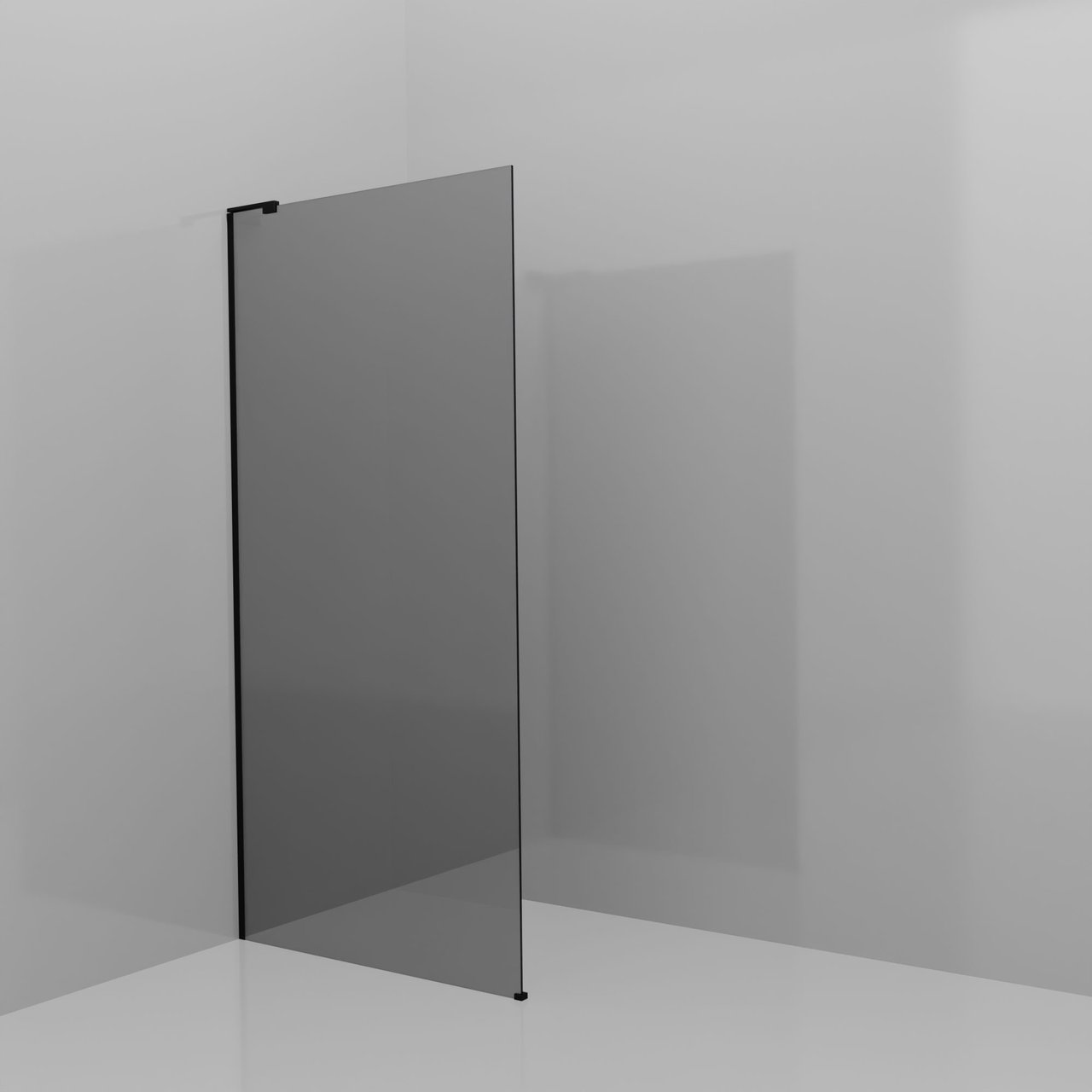Balmani Modular douche à l'italienne: 100 x 200 cm, Miroir Reflex, Profil Noir mat avec L-Shape