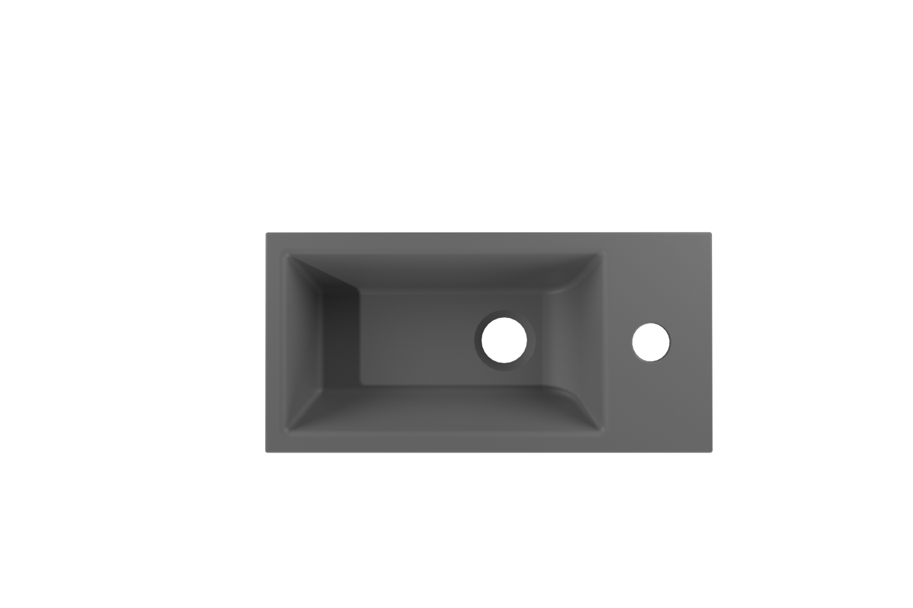 Luca Varess Cubic handenwasser 40,5 x 20 cm mat grijze porselein