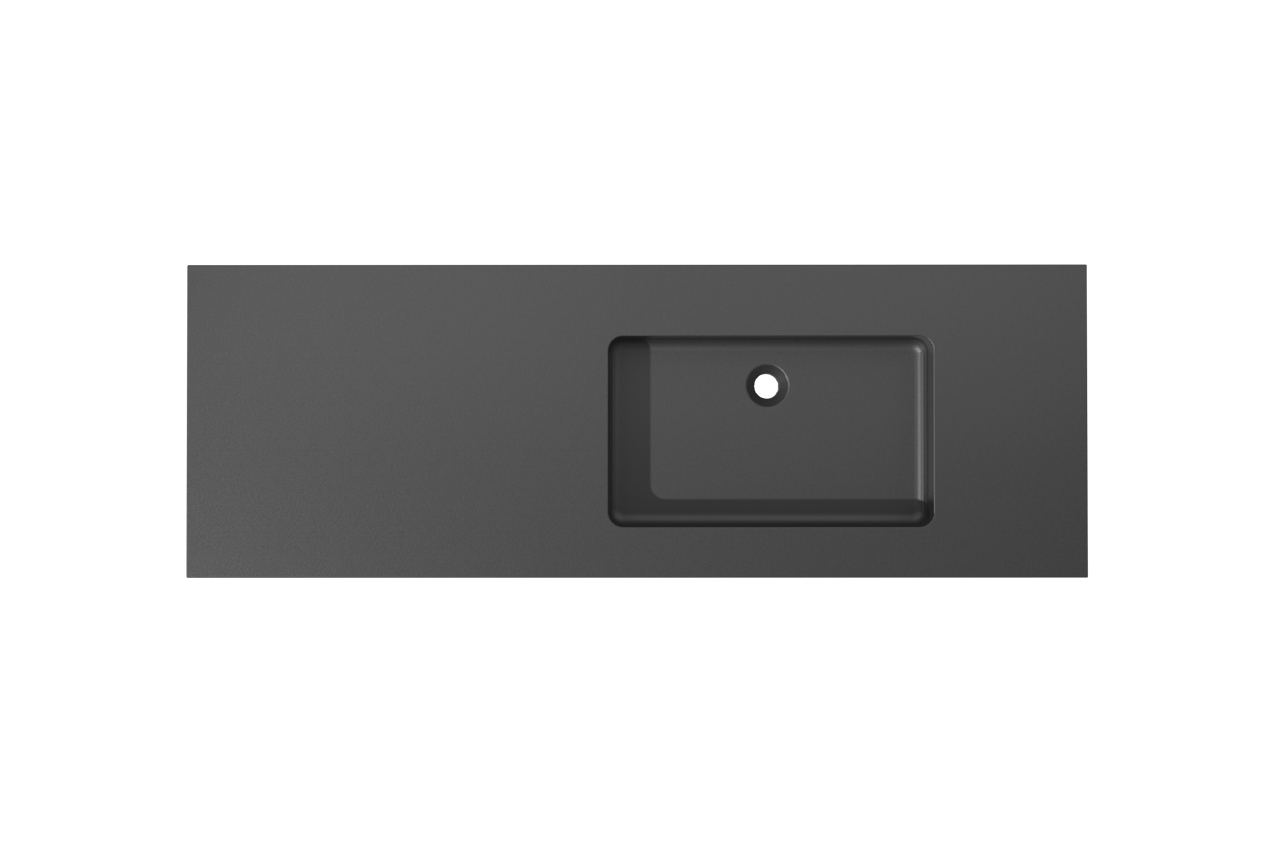 Storke Scuro vasque asymétrique droite quartz mat 150 x 52 cm
