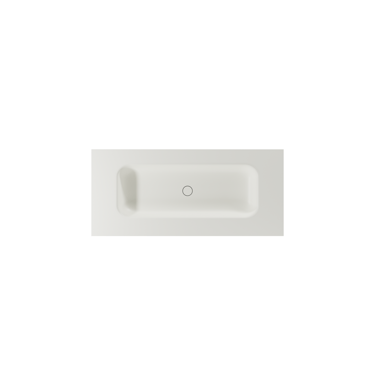 Balmani Arcato lavabo simple pour 2 trous de robinet Solid Surface mat 120 x 55 cm, crépine non incluse