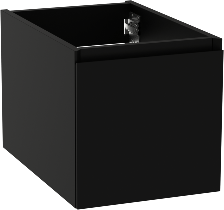 Storke Edge zwevende wastafelonderkast 35 x 52 cm mat zwart 1 lade