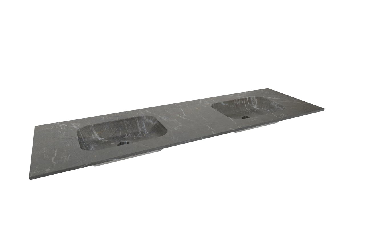 Balmani Tablo Arcato Doppelwaschtisch, Pietra grau Mamor, 180 x 55 cm