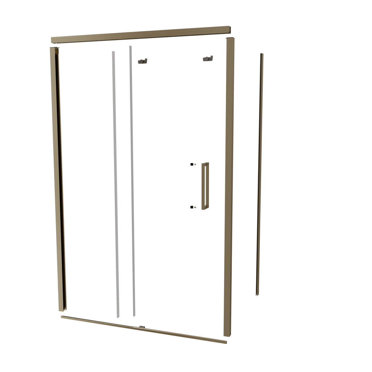 Balmani Senses Design 140 cm links douchecabine met schuifdeur profielenset brushed champagne gold