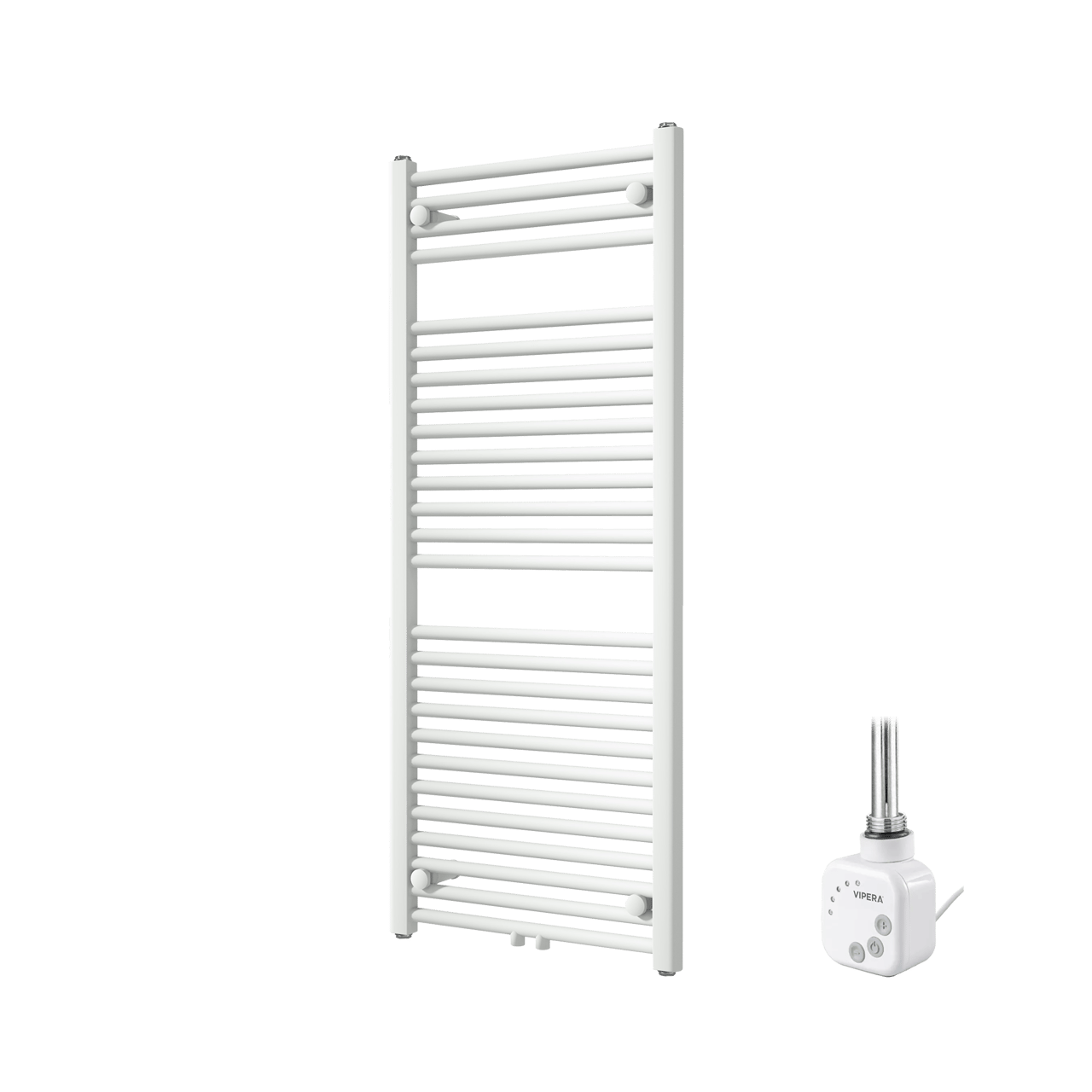 Vipera Kanza sèche-serviettes Simple 50 x 120 cm chauffage électrique blanc mat raccordement latéral et central possible 500W, résistance incluse