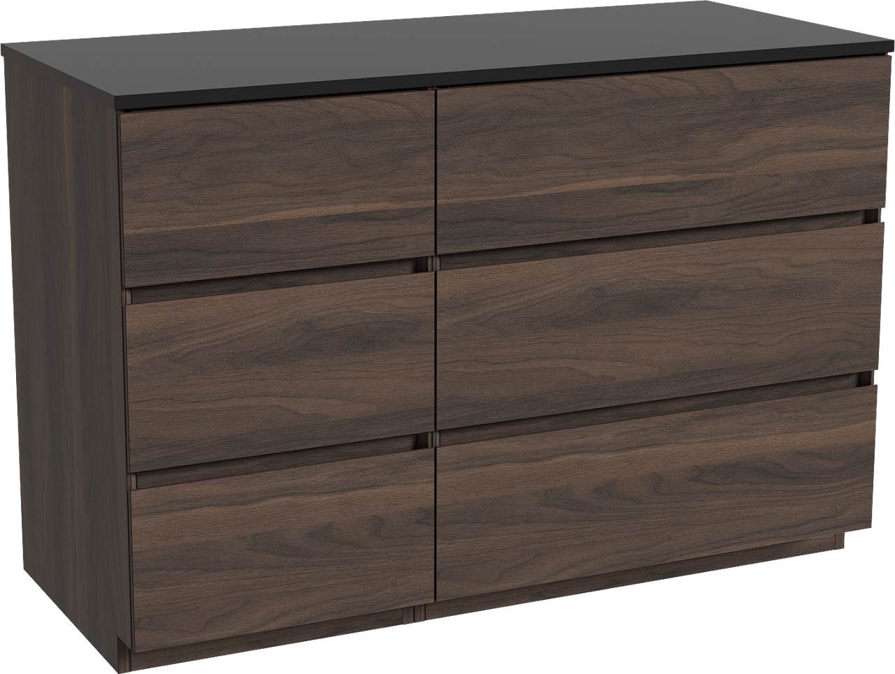 Storke Edge freistehendes Möbelstück Set: 120 x 52 cm, Nussbaum, mit Panton Einzel- oder Doppel Waschtischplatte, Pulverbeschichtetes MDF Schwarz matt