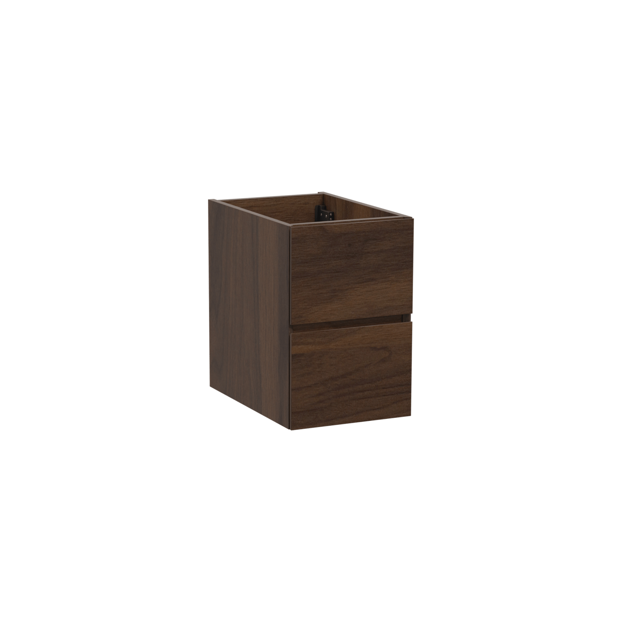 Storke Edge zwevende wastafelonderkast 35 x 52 cm notelaar 2 lades