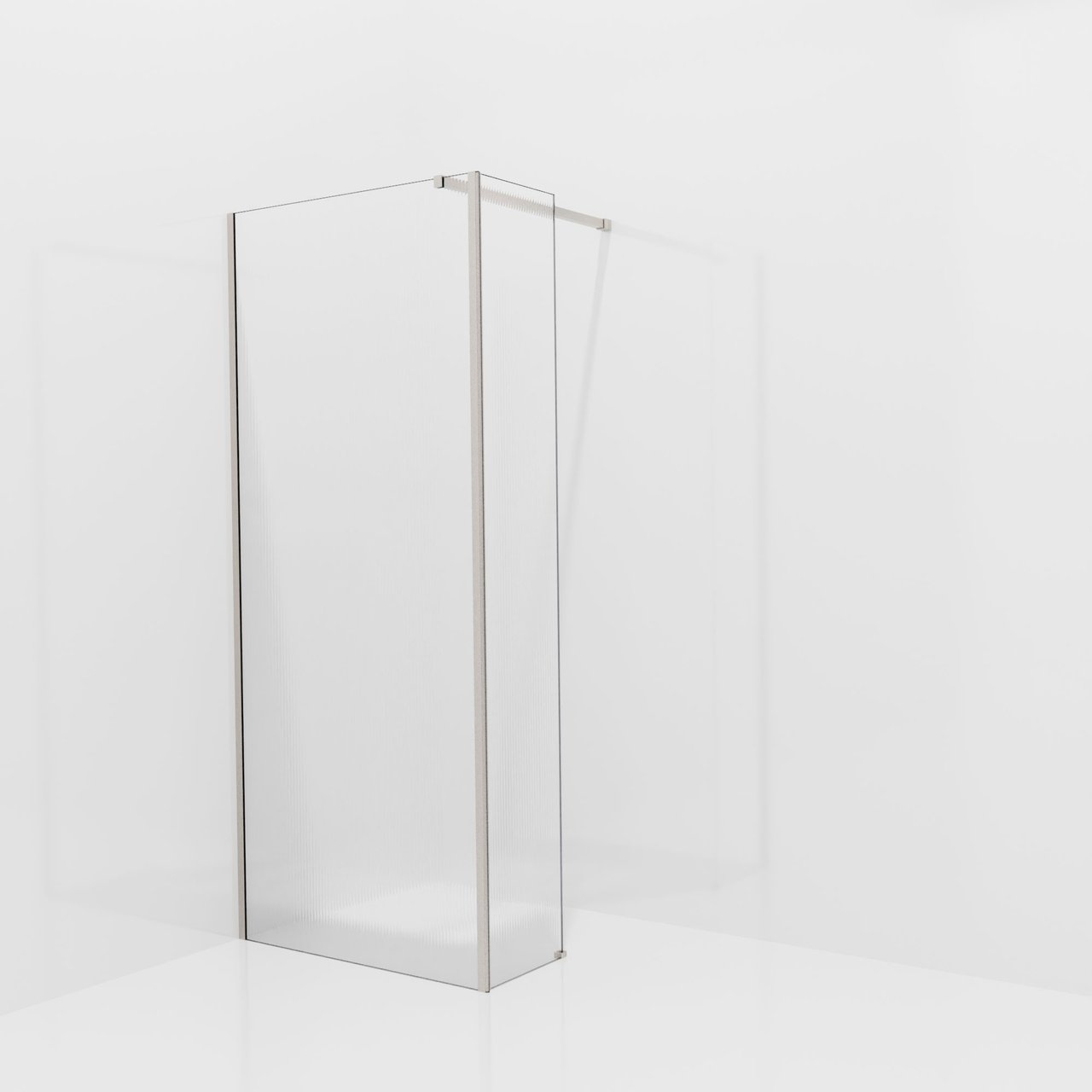 Balmani Modular inloopdouche met vaste zijwand: 90 x 200 cm, Ribs met coating, Brushed CoolMetal profielen