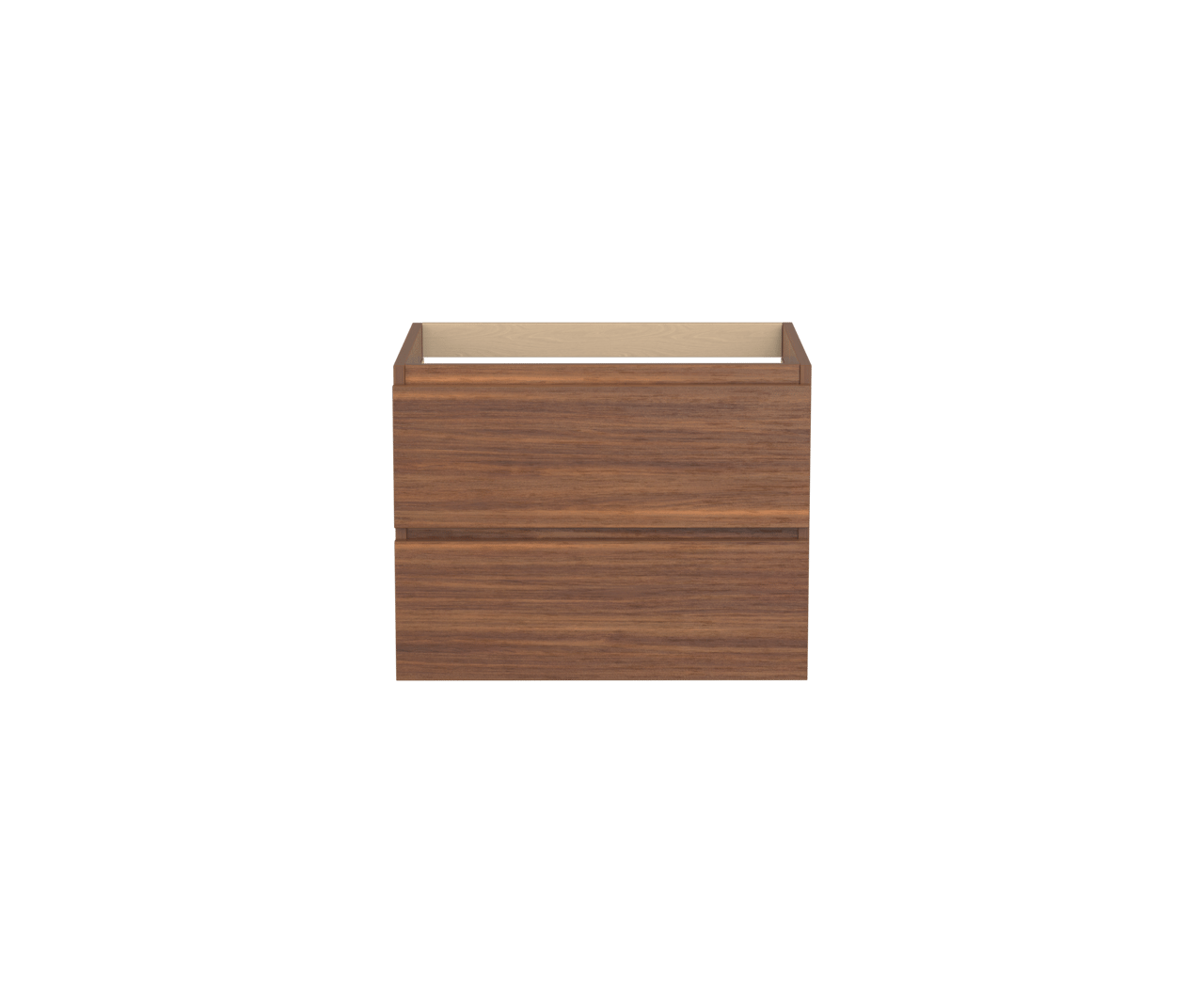 Balmani Lucida hängender Waschbeckenunterschrank: 67,5 x 55 cm, Amerikanischer Nussbaum, 2 Schubladen