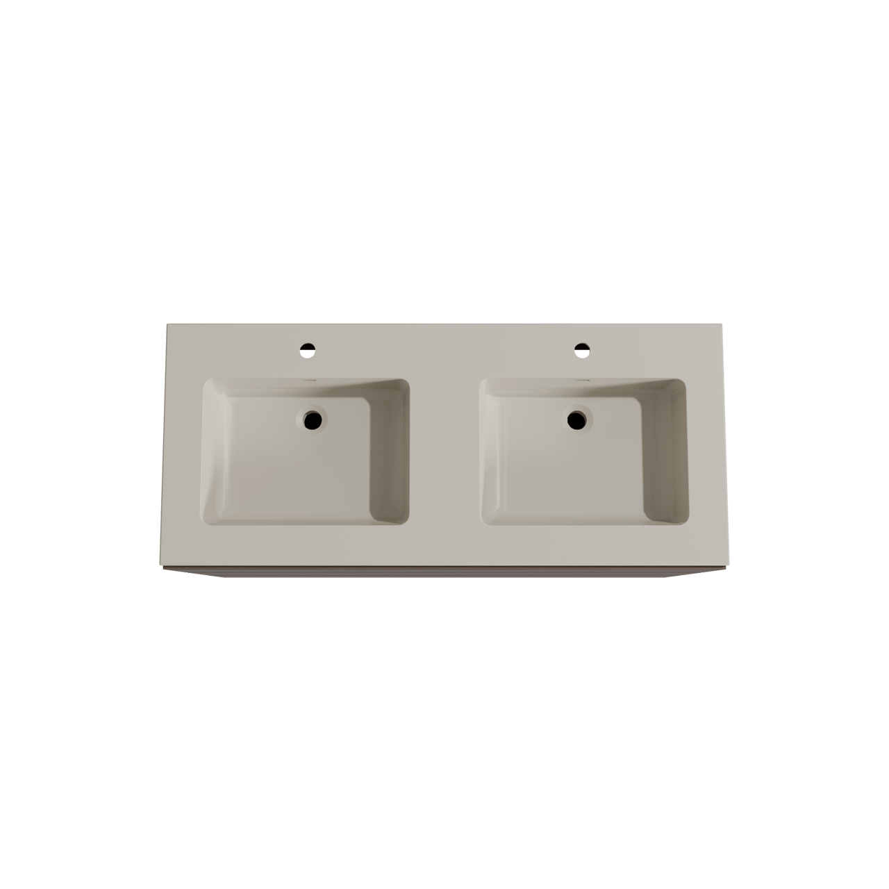 Storke Edge freistehendes Möbelstück Set: 120 x 52 cm, Nussbaum, mit Diva Doppelwaschtisch, Top Solid Seidengrau