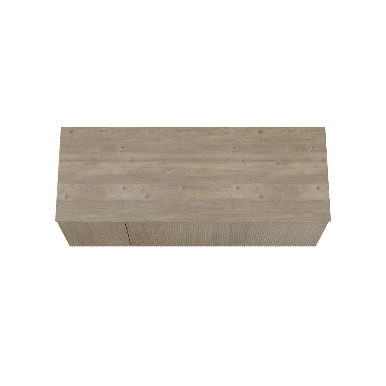 Storke Ribs hängendes Möbelstück Set: 140 x 52 cm, Rohe Eiche, mit Panton Einzel- oder Doppel Waschtischplatte, Melamin, Rohe Eiche, Vertikale symmetrische gerade Rippe