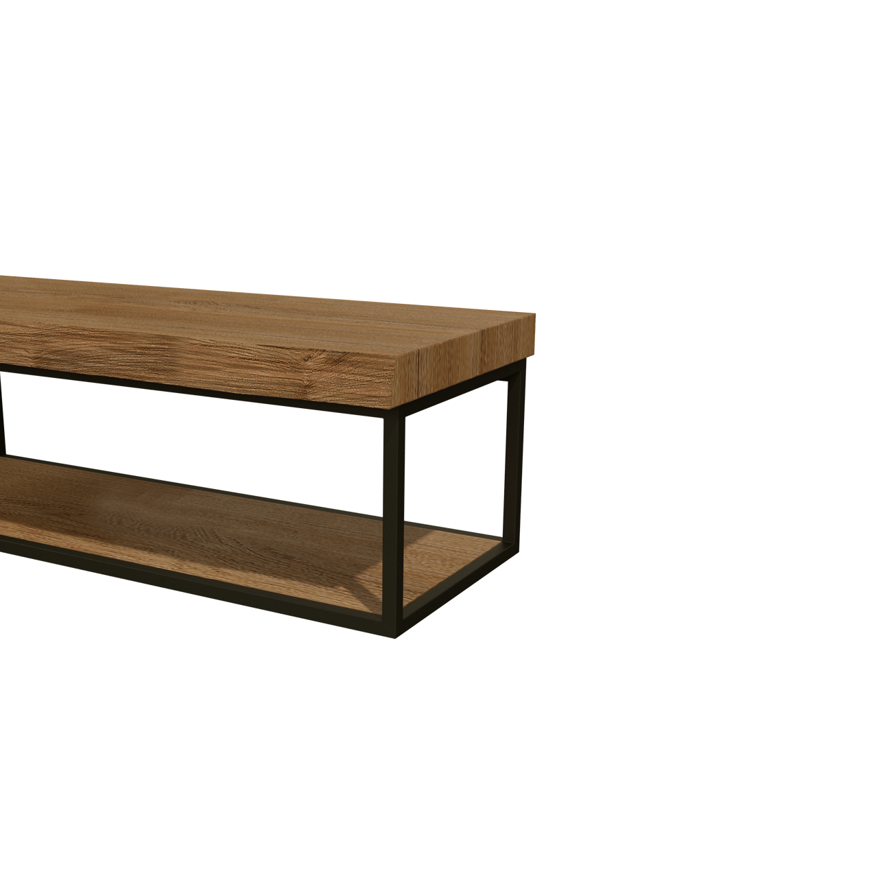 Balmani Life Edge Mini Handwaschbecken: Teak mit Schwarzem Rahmen, 55 x 22.5 cm