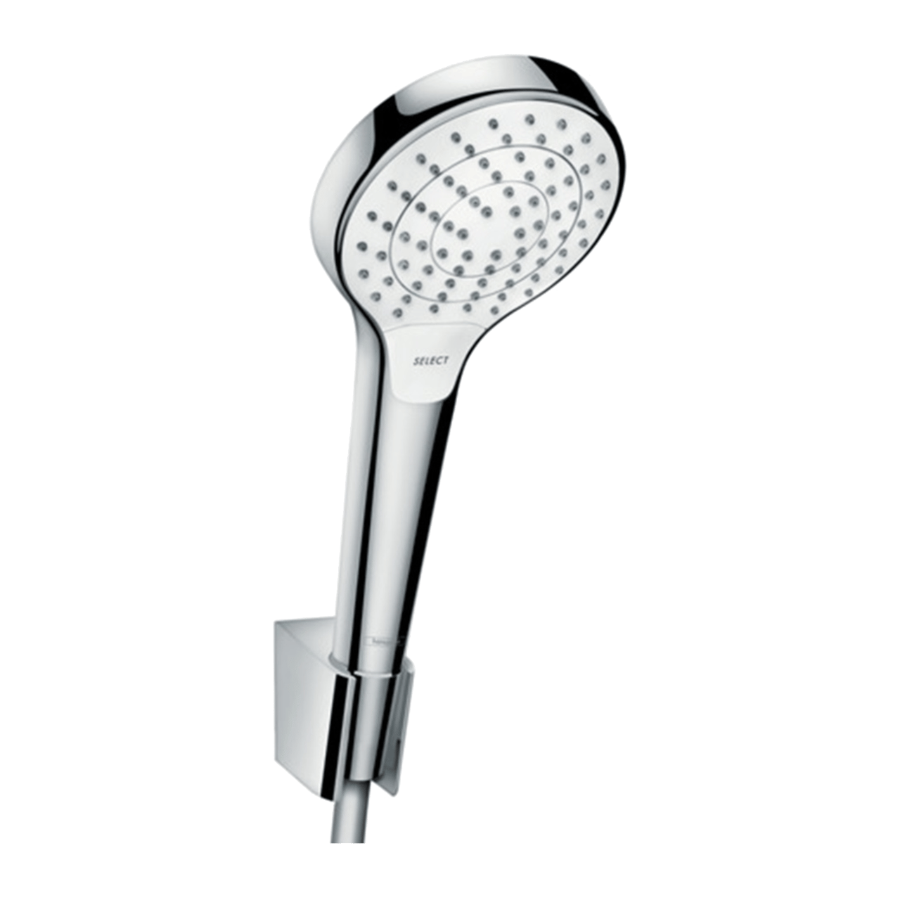 Hansgrohe Croma Select S 110 Vario/Porter EcoSmart Handbrause-Set: 3jet, Chrom Glänzend