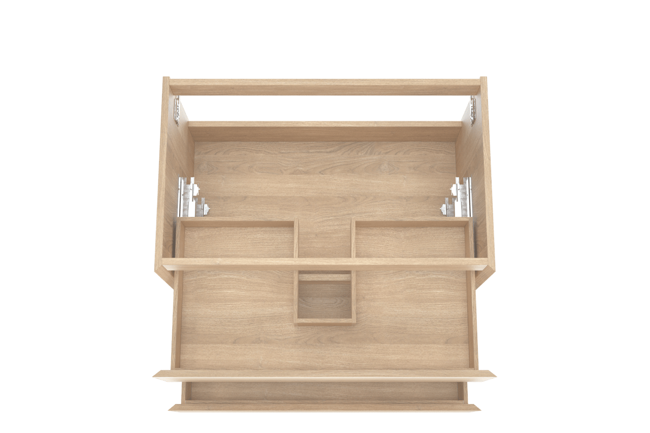 Balmani Mitra meuble sous-lavabo suspendu 90 x 55 cm placage chêne naturel 2 tiroirs