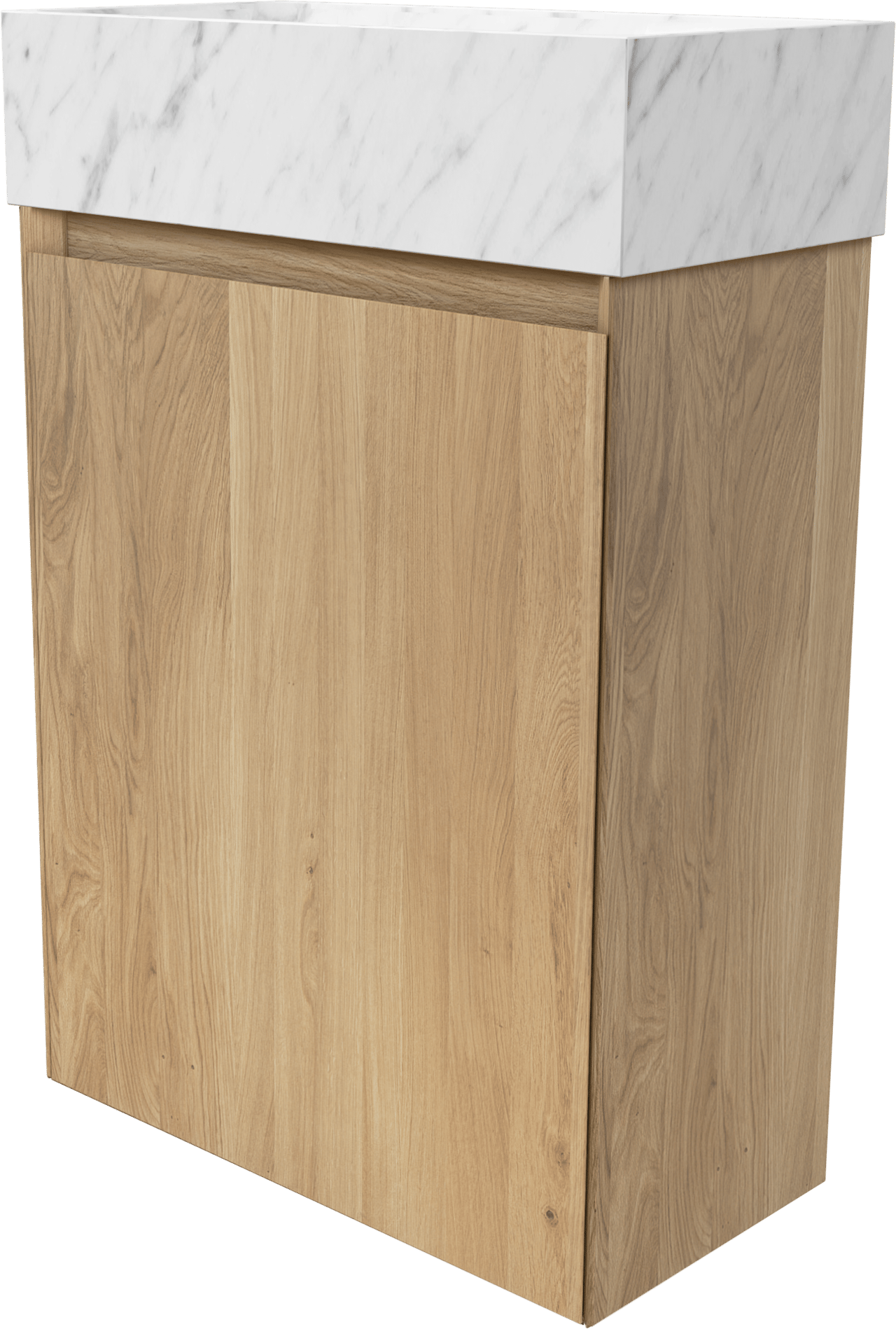 Balmani Mitra meuble wc suspendu 42 x 21 cm chêne naturel avec Dama lavabo en marbre Carrara