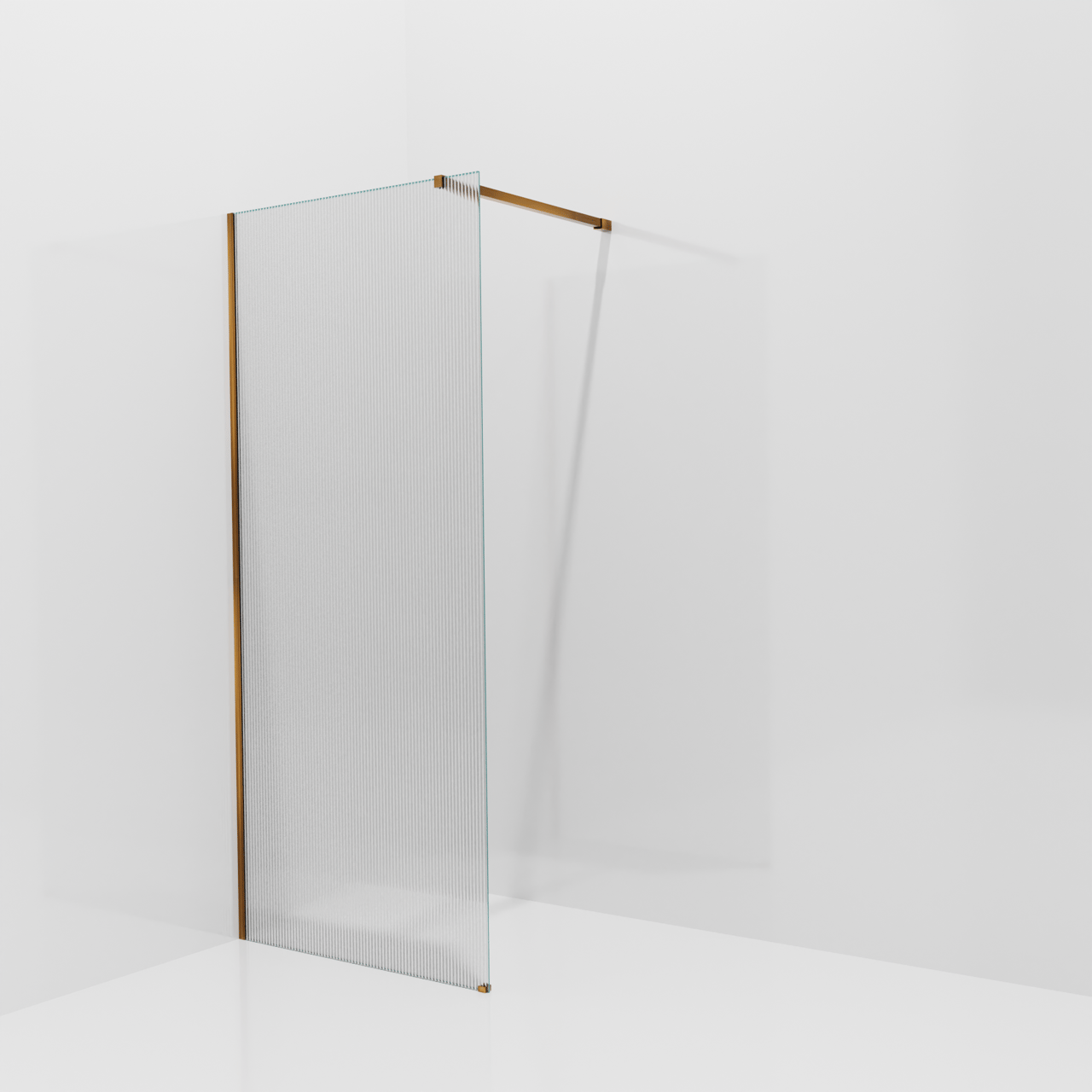 Balmani Modular Walk-In Dusche: 90 x 200 cm, Ribs, inklusive Coating, Profil Brushed Rosegold