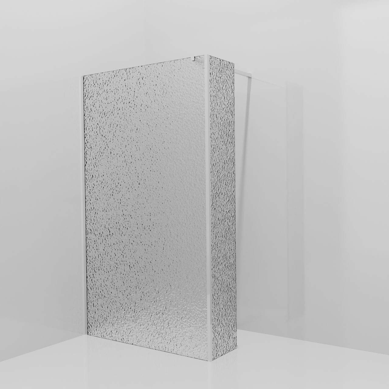 Balmani Modular Walk-In Dusche mit fester Seitenwand: 120 x 200 cm, Cathedral, inklusive Coating, Profil Chrom glänzend