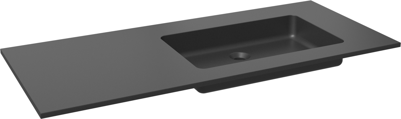 Storke Scuro Waschtisch, rechts, Quarz matt, 120 x 52 cm, Schrankkombination 35 cm
