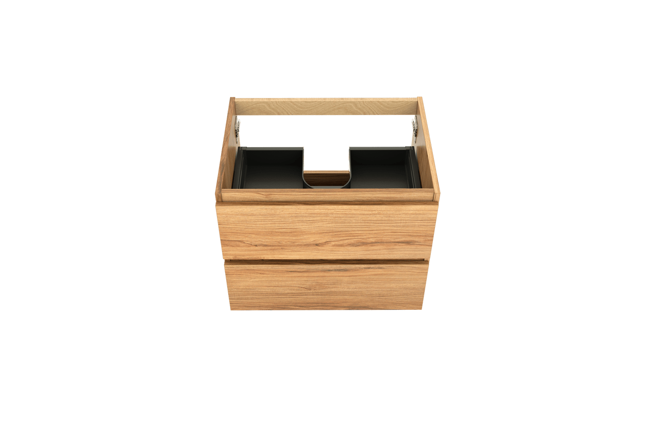 Balmani Lucida zwevende wastafelonderkast 67,5 x 55 cm teak 2 lades