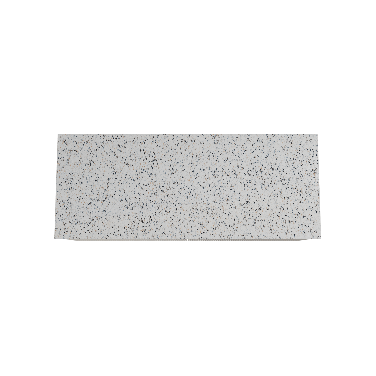 Storke Ribs meuble salle de bains suspendu 130 x 52 cm soie grise avec Tavola tablette simple ou double en blanc/noir mat terrazzo, Nervure droite symétrique verticale