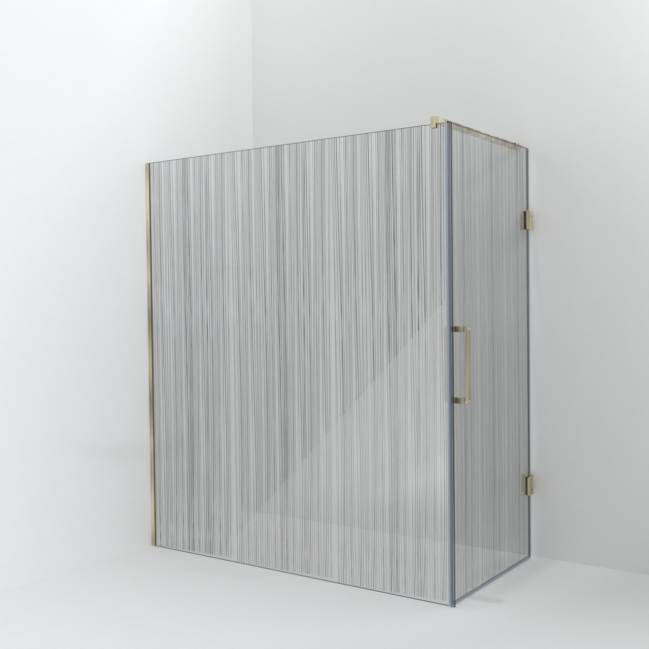 Balmani Modular Walk-In Dusche mit Tür: 180 x 200 cm mit Tür 90 cm, Mikado, Profil Brushed Champagne Gold