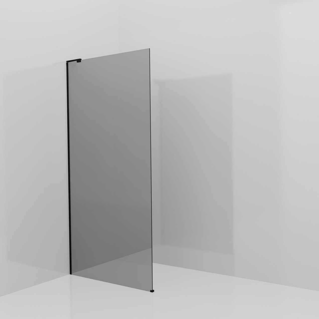 Balmani Modular douche à l'italienne: 100 x 200 cm, Miroir Reflex, avec coating, Profil Noir mat avec L-Shape