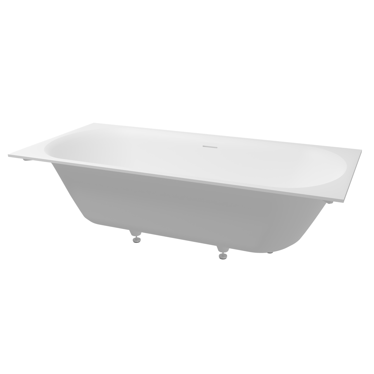 Balmani Rallanta tweepersoons inbouwbad 180 x 82 cm Solid Surface mat wit