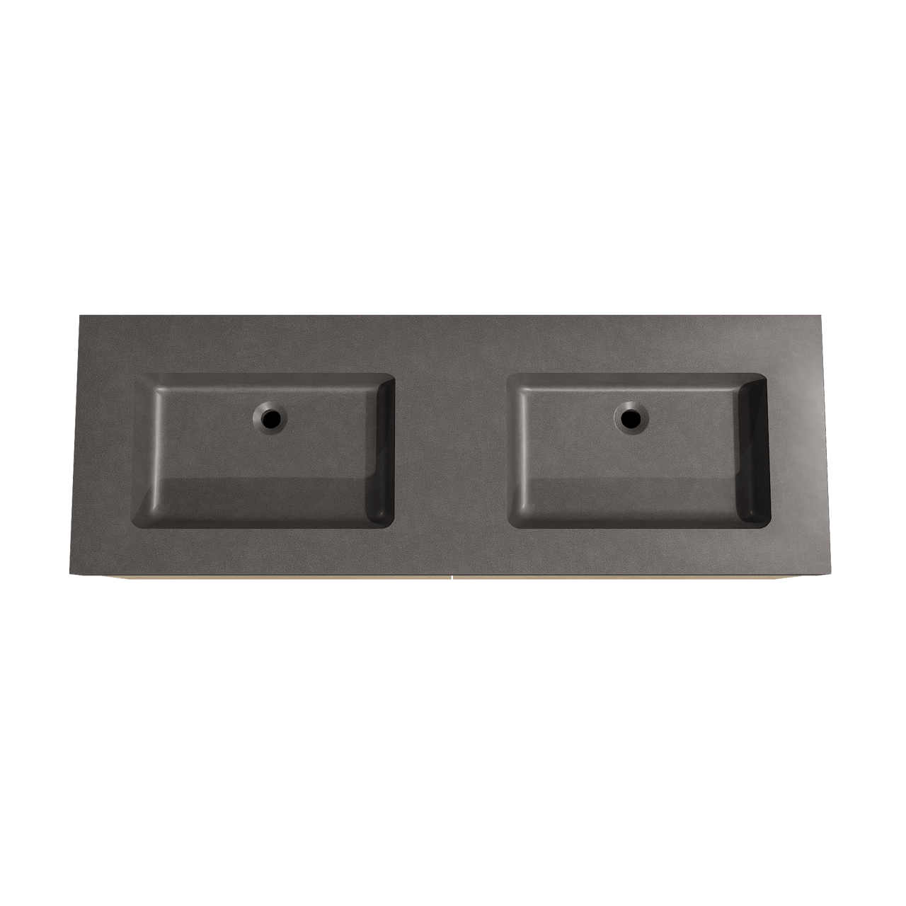 Storke Edge zwevend badkamermeubel 150 x 52 cm ruwe eik met Scuro High dubbele wastafel in kwarts mat zwart