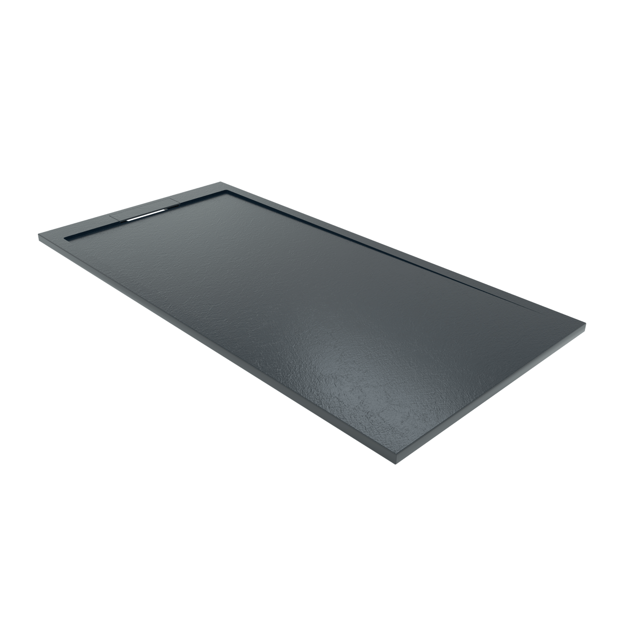 Balmani Indus douchebak 180 x 90 cm composietmarmer grafietgrijs leisteenstructuur