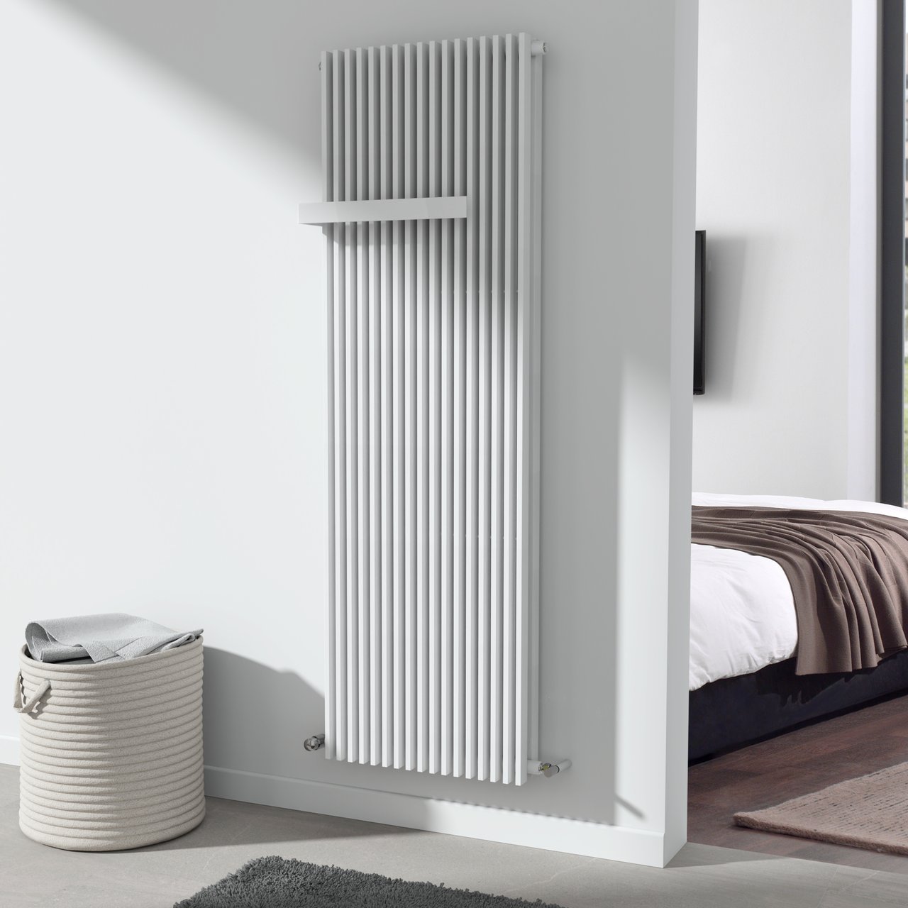Vipera Corrason radiateur de salle de bains double 60 x 180 cm chauffage central blanc mat raccordements latéral et central possibles 3.081W