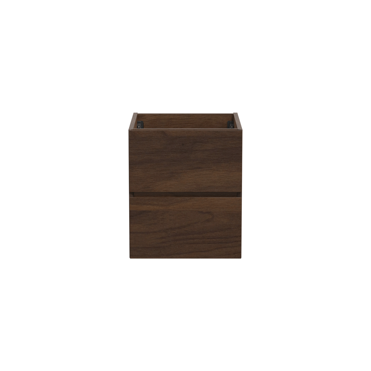 Storke Edge zwevende wastafelonderkast 45 x 52 cm notelaar 2 lades