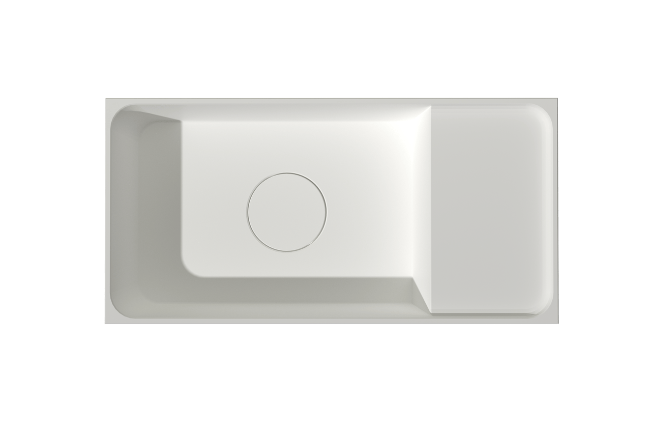 Balmani Mitra zwevend toiletmeubel 42 x 21 cm mat wit met Dama wastafel in matte Solid Surface