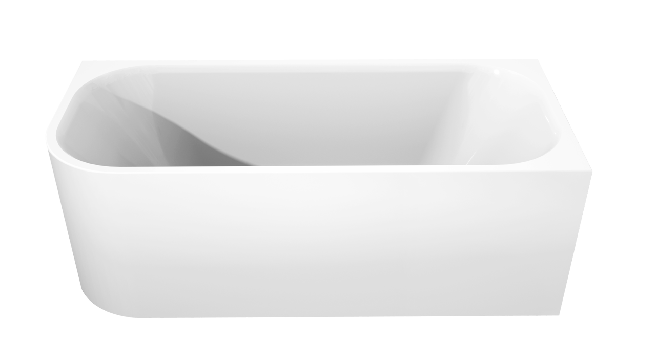 Luca Varess Mezzo baignoire d'angle droite duo 180 x 80 cm acrylique blanc brillant