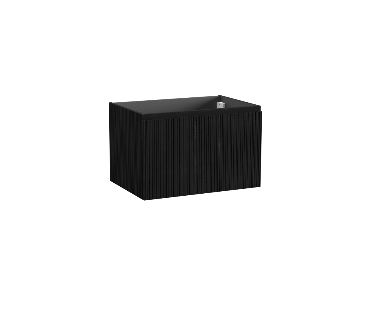 Storke Ribs meuble sous-lavabo suspendu 75 x 52 cm chêne noir 2 tiroirs