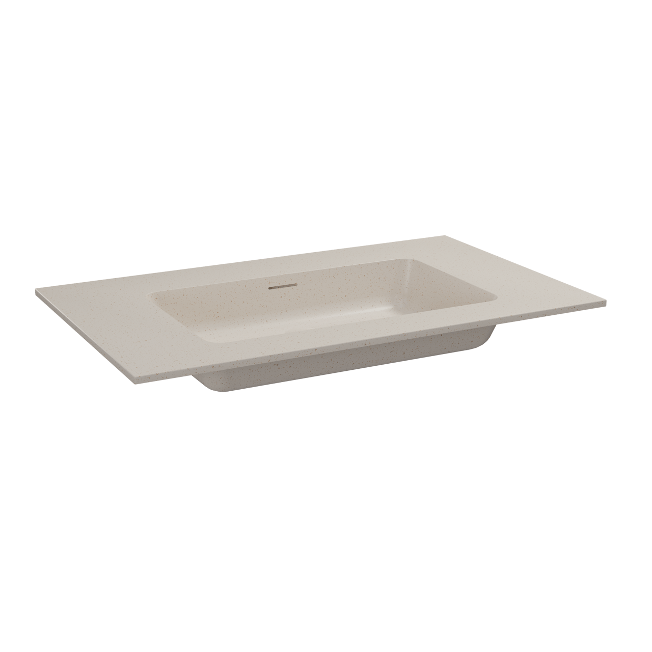 Storke Mata enkele wastafel beige granita solid surface 85 x 52 cm, crepine inbegrepen
