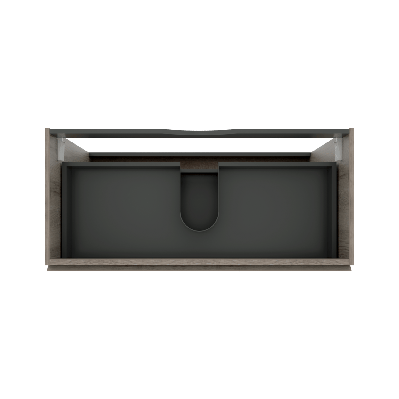 Linie Lado meuble sous-vasque a poser 100 x 46 cm chêne gris 3 tiroirs