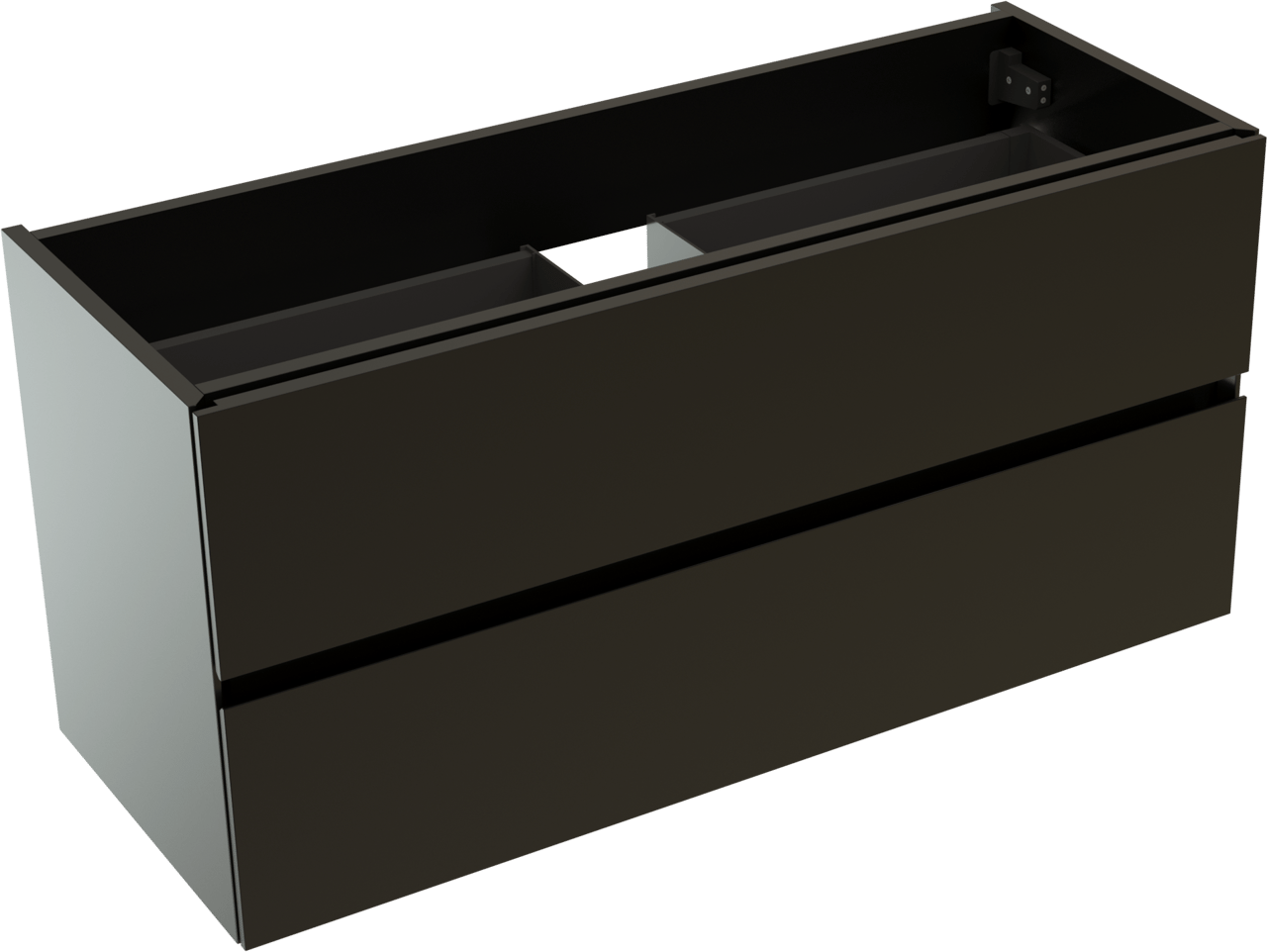Storke Edge zwevende wastafelonderkast 100 x 40 cm Mat Zwart 2 lades