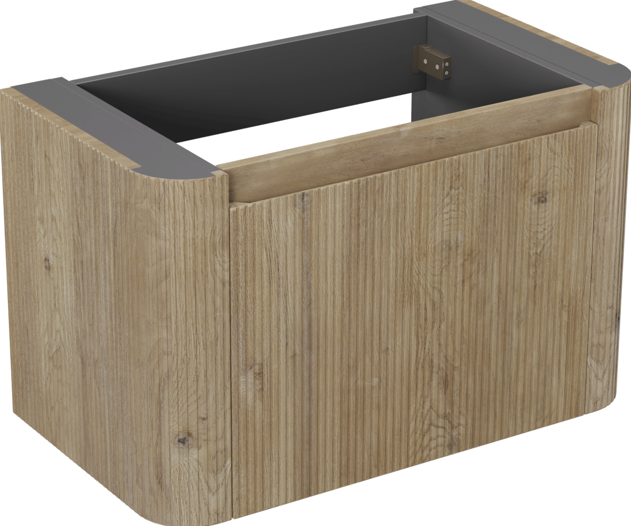 Storke Soft zwevende wastafelonderkast 80 x 46 cm Ruwe eik 2 lades vert. sym. Groef
