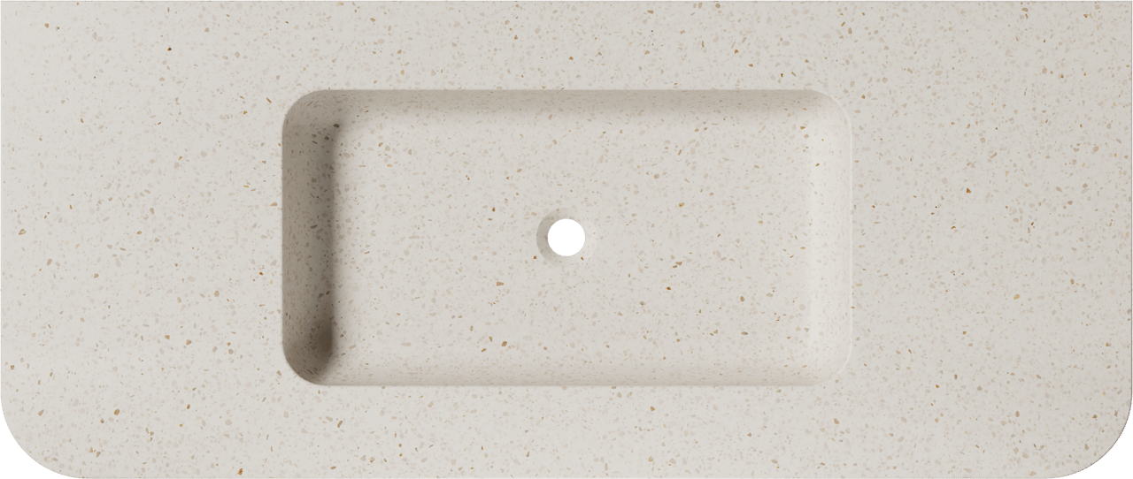 Balmani Moon simple vasque Desert Pearl Terrazzo 130 x 55 cm