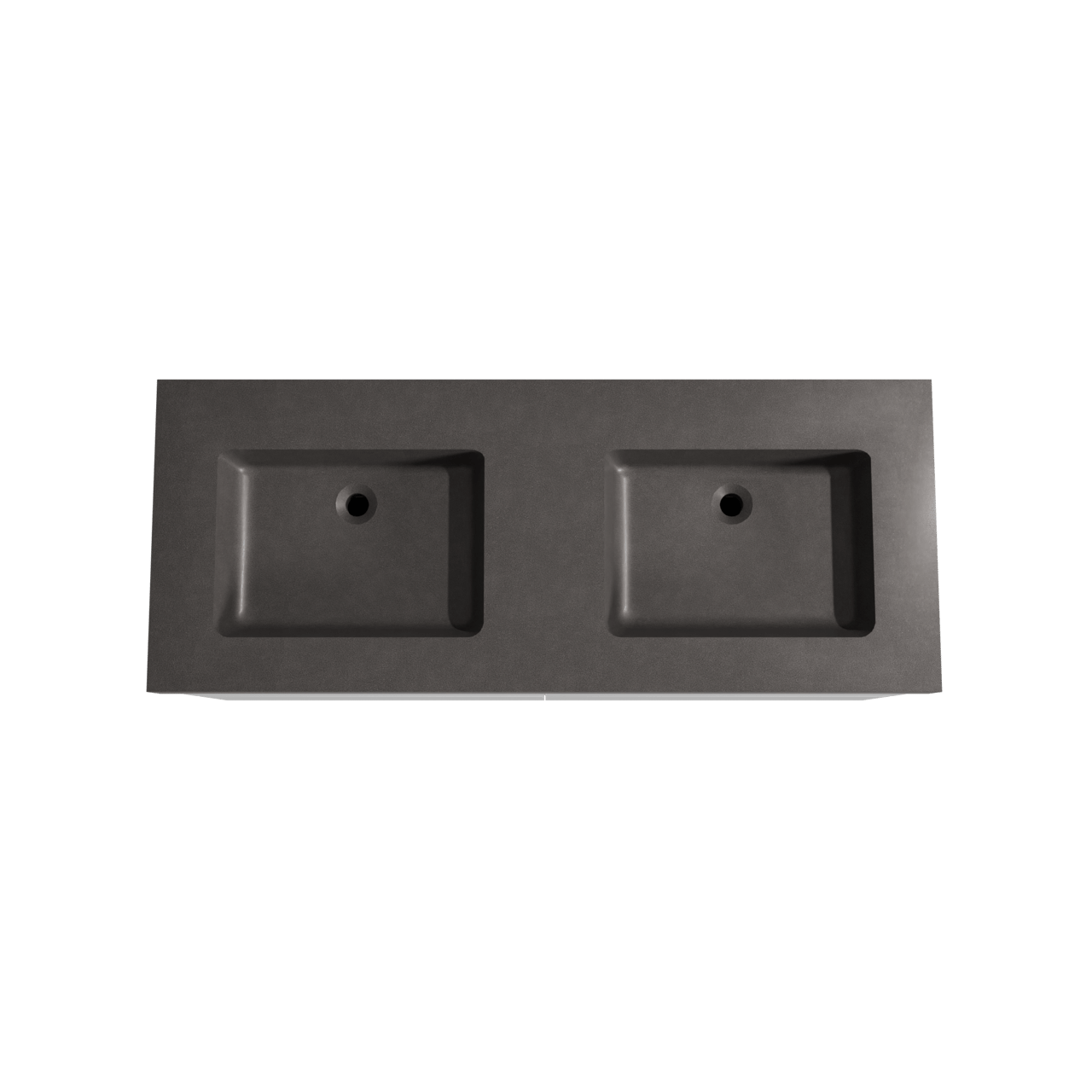 Storke Edge staand badkamermeubel 130 x 52 cm glanzend wit met Scuro High dubbele wastafel in kwarts mat zwart